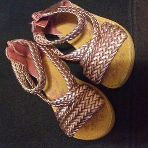 Pink gladiator sandals